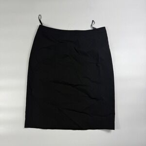 Lafayette 148 New York Pencil Skirt Women's 12 Black Lined Double Vented Pull On